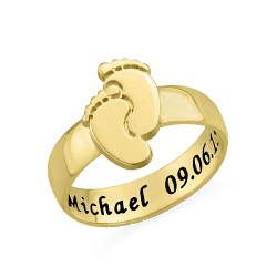 Baby Feet Ring in Gold Plating