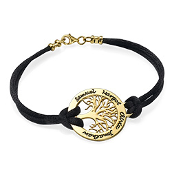 Personalized Family Tree Bracelet in Gold Plating